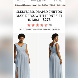 FLAWED SLEEVELESS DRAPED CHIFFON MAXI DRESS WITH FRONT SLIT IN MIST Sz 14